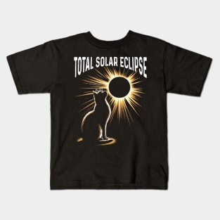 Solar Eclipse 2024 Shirt Total Eclipse April 8th 2024 Cat Kids T-Shirt